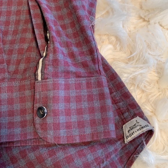 Crosby & Howard Men’s Stretch Fabric Maroon and Gray Button Down Size XL - Picture 4 of 11